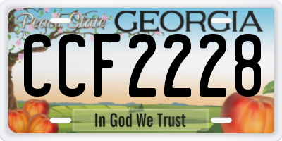 GA license plate CCF2228