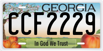 GA license plate CCF2229