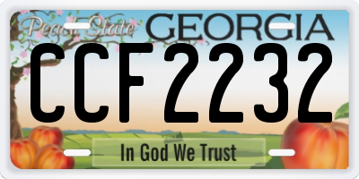 GA license plate CCF2232