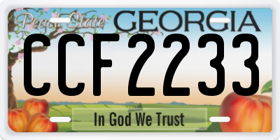 GA license plate CCF2233