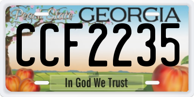 GA license plate CCF2235