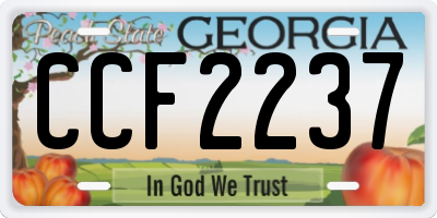 GA license plate CCF2237