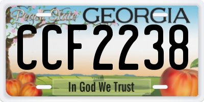 GA license plate CCF2238
