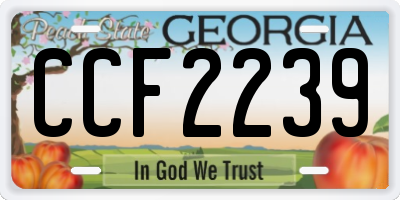 GA license plate CCF2239
