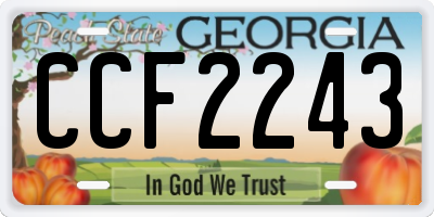 GA license plate CCF2243