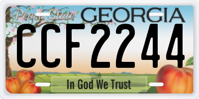 GA license plate CCF2244