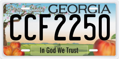 GA license plate CCF2250