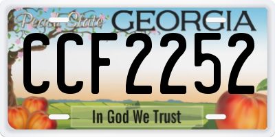 GA license plate CCF2252