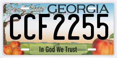 GA license plate CCF2255