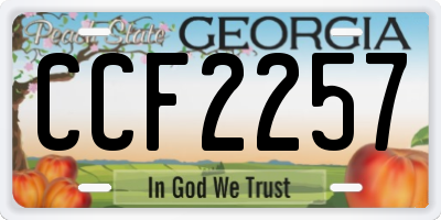 GA license plate CCF2257