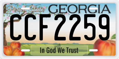 GA license plate CCF2259
