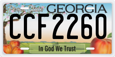 GA license plate CCF2260