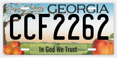 GA license plate CCF2262