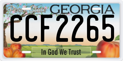 GA license plate CCF2265