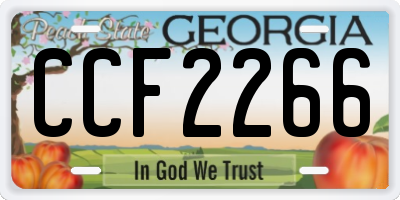 GA license plate CCF2266