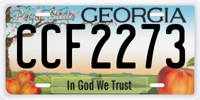 GA license plate CCF2273
