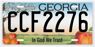 GA license plate CCF2276