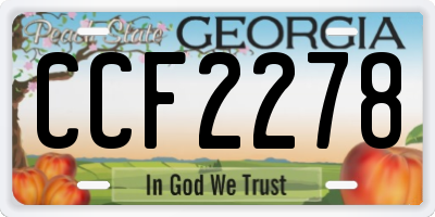 GA license plate CCF2278