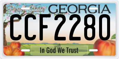 GA license plate CCF2280