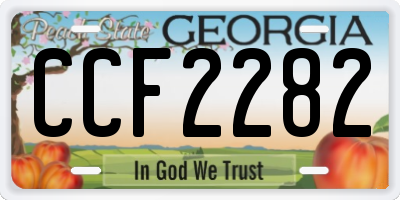 GA license plate CCF2282