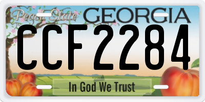 GA license plate CCF2284