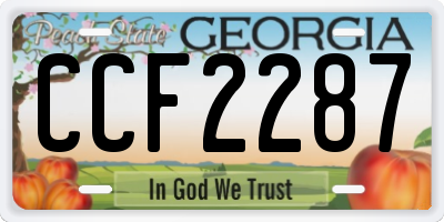 GA license plate CCF2287