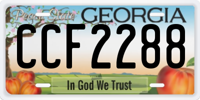 GA license plate CCF2288