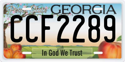 GA license plate CCF2289
