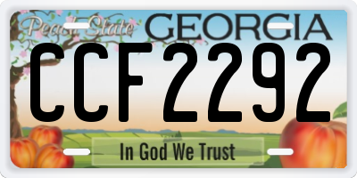 GA license plate CCF2292