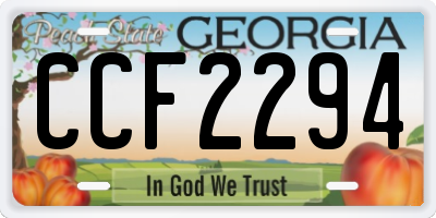 GA license plate CCF2294