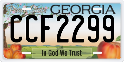 GA license plate CCF2299