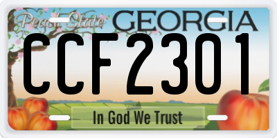 GA license plate CCF2301