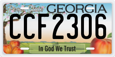 GA license plate CCF2306