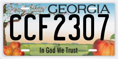GA license plate CCF2307