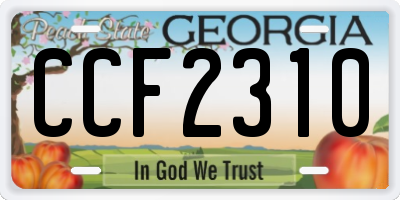 GA license plate CCF2310