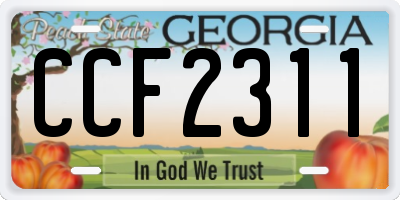 GA license plate CCF2311