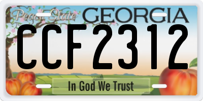 GA license plate CCF2312