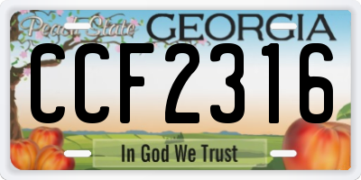 GA license plate CCF2316