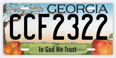 GA license plate CCF2322