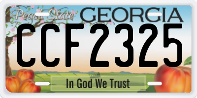GA license plate CCF2325