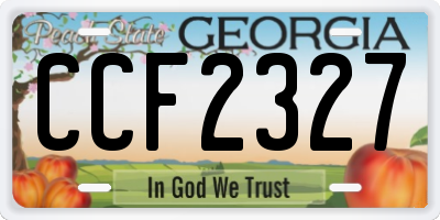 GA license plate CCF2327