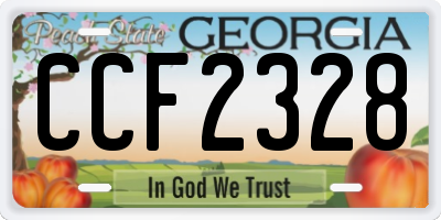 GA license plate CCF2328