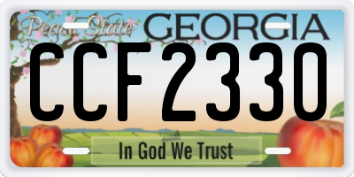 GA license plate CCF2330