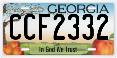 GA license plate CCF2332