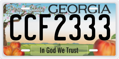GA license plate CCF2333