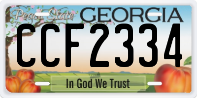 GA license plate CCF2334
