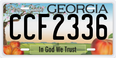 GA license plate CCF2336