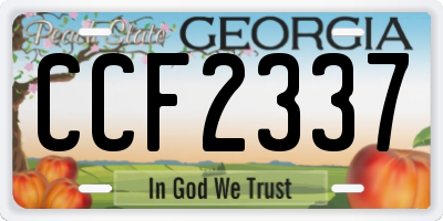 GA license plate CCF2337