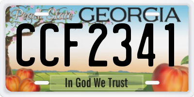 GA license plate CCF2341