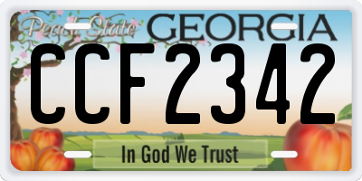 GA license plate CCF2342